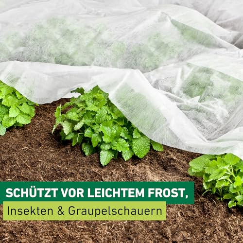 Windhager Gartenvlies Basic, 10 x 1,5 m, 17g/m², rechteckig, Frost- und Insektenschutz, 06257, Weiß – Ansicht 6