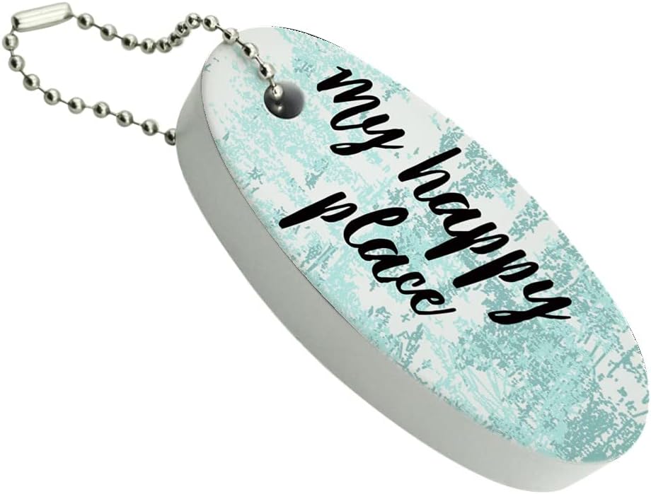 GRAPHICS & MORE My Happy Place Floating Keychain Oval Foam Fishing Boat Buoy Key Float