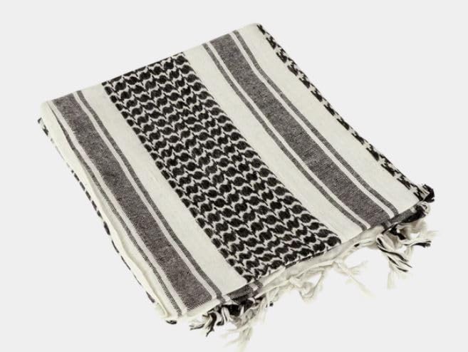 Image of Cotton Shemagh Keffiyeh Scarf - Lightweight Tactical Desert Head Neck Wrap, Sun Protection Outdoor Scarf for Summer Hiking