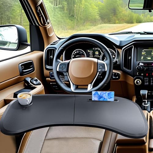 Bureau voiture pliable avec support boisson pour dîner et ordinateur