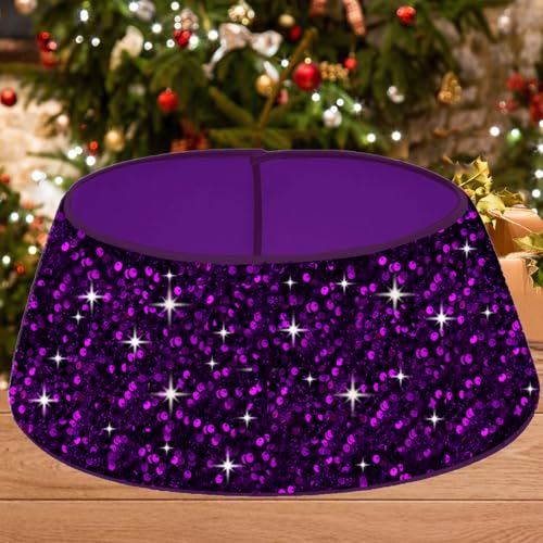 SOMUAUY Sequin Christmas Tree Collar 24 Inch Tree...