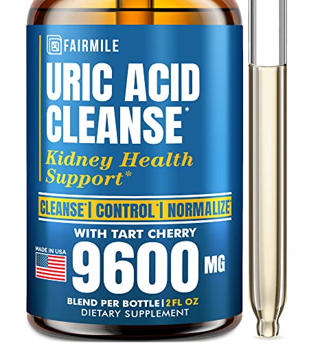 Uric Acid Cleanse with Tart Cherry 9600mg - Made in USA - Joint Comfort & Detoxification - Liquid Uric Acid Support Formula for High BioAvailability Uric Acid Cleanse with Tart Cherry 9600mg - Made in USA - Joint Comfort & Detoxification - Liquid Uric Acid Support Formula for High BioAvailability