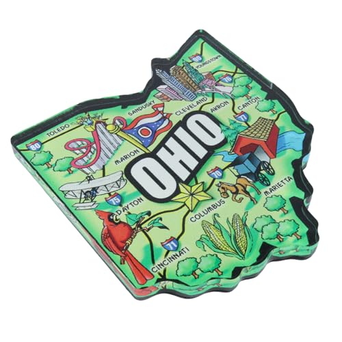 Imán acrílico decorativo Ohio State 2.75x3 pulgadas miniatura 3