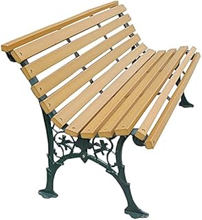 Banco de jardim ao ar livre, banco de pátio de jardim ao ar livre para seu tempo de lazer, bancos de jardim de parque ao ar livre, bancos decorativos retrô com pernas e madeira maciça anticorrosiva,