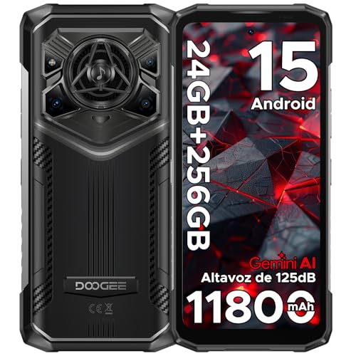 DOOGEERugged BLADE20PRO Móvil Rugerizado Android 15, Movil Irrompible 11800mAh, 24GB RAM+256GB ROM/2TB, 6.6