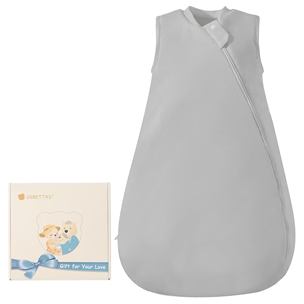 usbettas Baby Sleep Sack, 1.0 Tog Supersoft Thermostatic Cotton Toddler Sleeping Sack for Babies Infant, 2-Way Zipper Baby Wearable Blanket for All Season