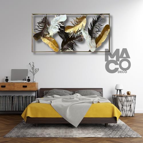 Image of MACODECO Metal Wall Art for Home Decor - Elegant Wall Decor Items - Modern Metal Wall Decor for Living Room, Bedroom, or Office - Stylish Decorative aesthetic home decor Your Home.