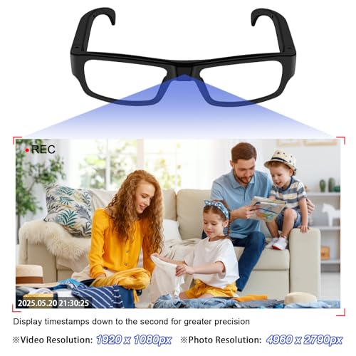 Image of Camera Glasses Outdoor Sport Glasses 1080P HD Video Smart Glasses Camera Recording Portable Wearable Eyeglass for Climbing, Driving, Cycling, Hiking, Hunting, Fishing