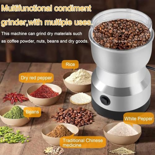 Image of volexmart Nima Electric Coffee Grinder & Spice Grinder 150W | Stainless Steel Dry Masala Grinder | Multipurpose Mini Grinder for Coffee Beans, Nuts, Seeds & Spices | Compact Kitchen Appliance