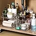 2 Set, 2 Tier Clear Organizer with Dividers for Cabinet, Shlef, Counter - MultiUse Slide-Out Storage Container - Kitchen, Pantry, Medicine Cupboard Bins, Bathroom, Vanity Makeup, Under Sink Organizing