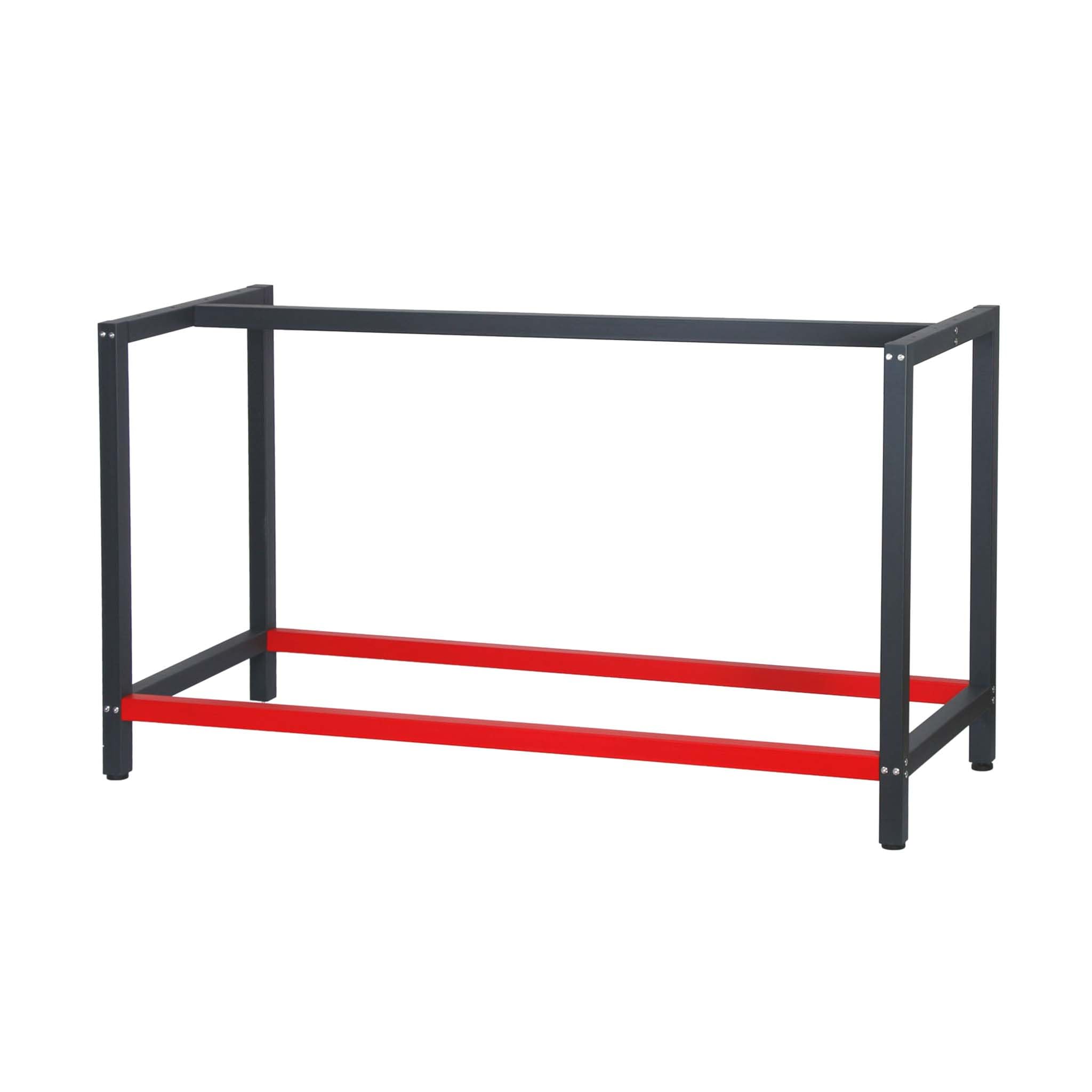 Pied d’établi 150x57x81 cm Acier Anthracite Rouge Support Table de Travail Emballage Atelier Dépôt