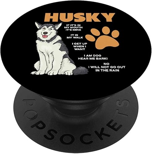 Husky siberiano - Reglas del propietario de perros Huskies divertidos Husky PopSockets intercambiables PopGrip