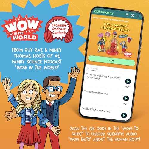 Image of Wow in The World The Amazing Human Body Kit by Thames & Kosmos, Interactive Mechanical Anatomy Model w /Pumping Heart, Lungs, Digestive Tract, Glow-in-The-Dark Bones, Brain & More, Science for Ages 4+