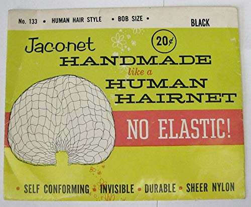Handmade Human Hair Net #133 Human Hair Style Bob Size Black, 6 Nets