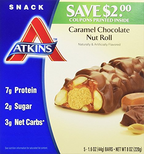 Atkins Advantage Caramel Chocolate Nut Roll Bars, 5ct