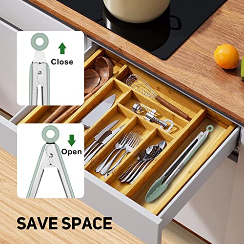 EEKEDO-Kitchen-Tongs-Stainless-Steel-Silicone-Tongs-for-Cooking-600oF-High-Heat-Resistant-BBQ-Grilling-Locking-Tongs-Set-of-2-9-and-12-Light-Green