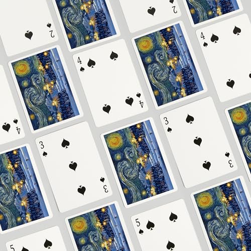 Baraja Starry Night para adultos, 52 cartas tamaño póker miniatura 4