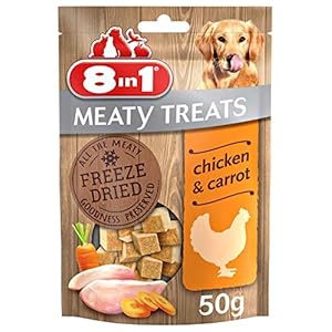 8in1 Meaty Treats for Dogs – Cubes of Freeze Dried Chicken and Carrots, 50 g