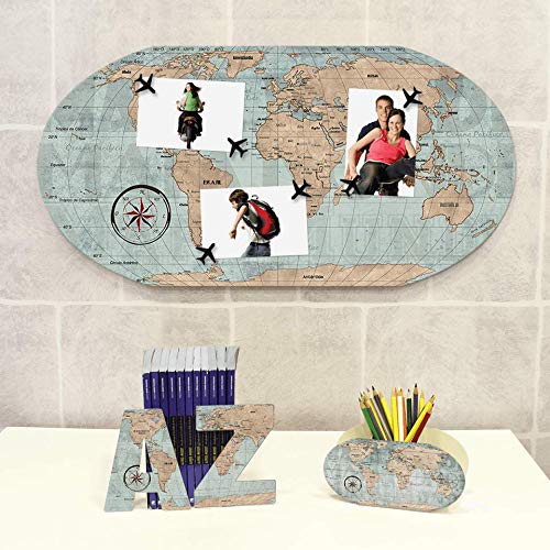 Suporte Aparador De Livro Dvd Cds - AZ Mapa Mundi Vintage