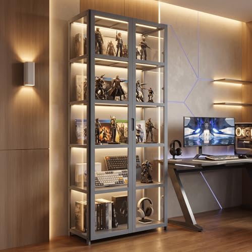 5-Tier Bamboo Acrylic Cabinet