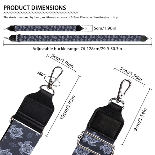 Image of Talayituse Sea Turtle Print Shoulder Strap Wide Purse Bag Strap Adjustable Replacement Belt Luggage Crossbody Shoulder Bag Strap for Women Girls