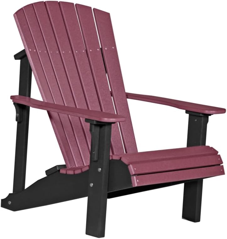 Furniture Barn USA Poly Lumber Deluxe Adirondack Chair, Cherrywood & Black