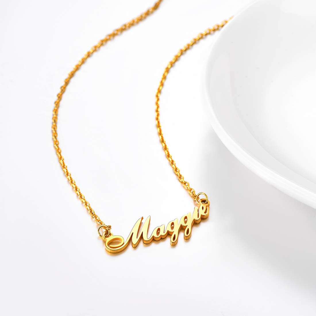 U7 Collana con Ciondolo Nome Personalizzato per Donna Ciondolo Infinito con Nome Argento/Placcato oro 18 Carati Gioielli con Nome per Ragazze