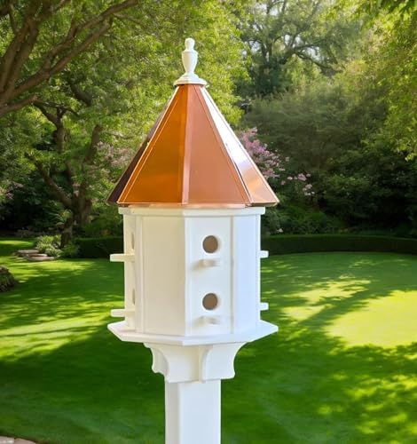 Best Handmade Birdhouses That Will Transform Your Backyard Experience 4 Amish Handmade Birdhouse with Copper Roof 8 Compartments, Bird Watching (8 Compartments)