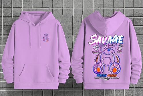 Image of Dagcros Hoodies Printed Fleece Lined Sweatshirts Casual Athletic Workout Pullover with Kangaroo Pocket for Men's