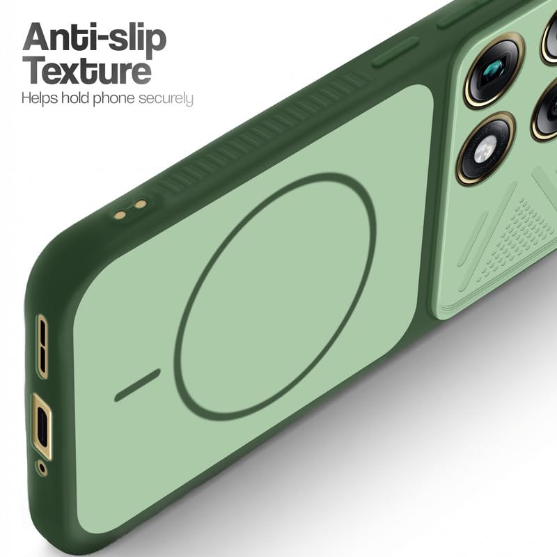 Image of Mr. Case Back Cover for Motorola Signature | Ring Design Protective Case with Camera Cut Protection | Anti Slip Grip | Shockproof Mobile Cover - Green