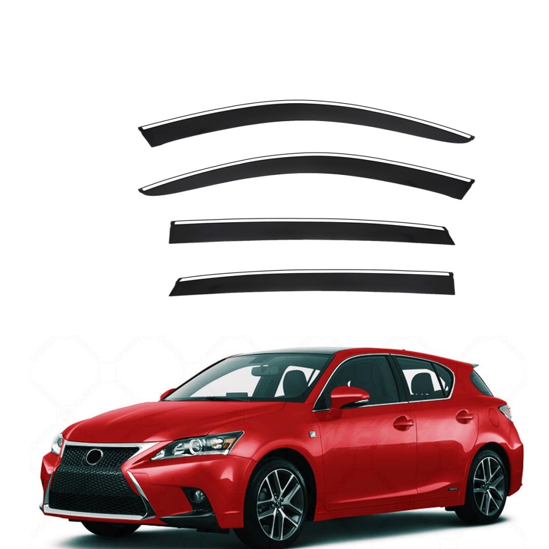 FENGJP Car Window Wind Deflectors for Lexus CT200H MK1-ZWA10 2011-2021, Window Wind Deflector Visor Rain Smoke Guards Automotive Accessories