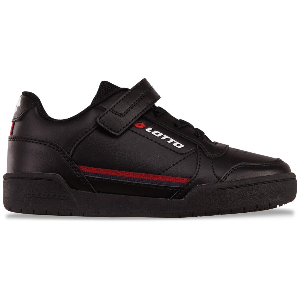 LOTTO Unisex Children's Nandu K Trainers, Black Red, 2.5 UK Child