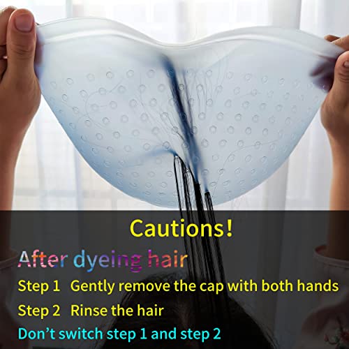 Highlights Cap With Pre Cut Holes Silicone Hair Highlighting Cap For Hair Highlights Dye Cap No Leakage Reusable Highlight Cap Streaking Cap Pre Pierced (Blue) #TOP1