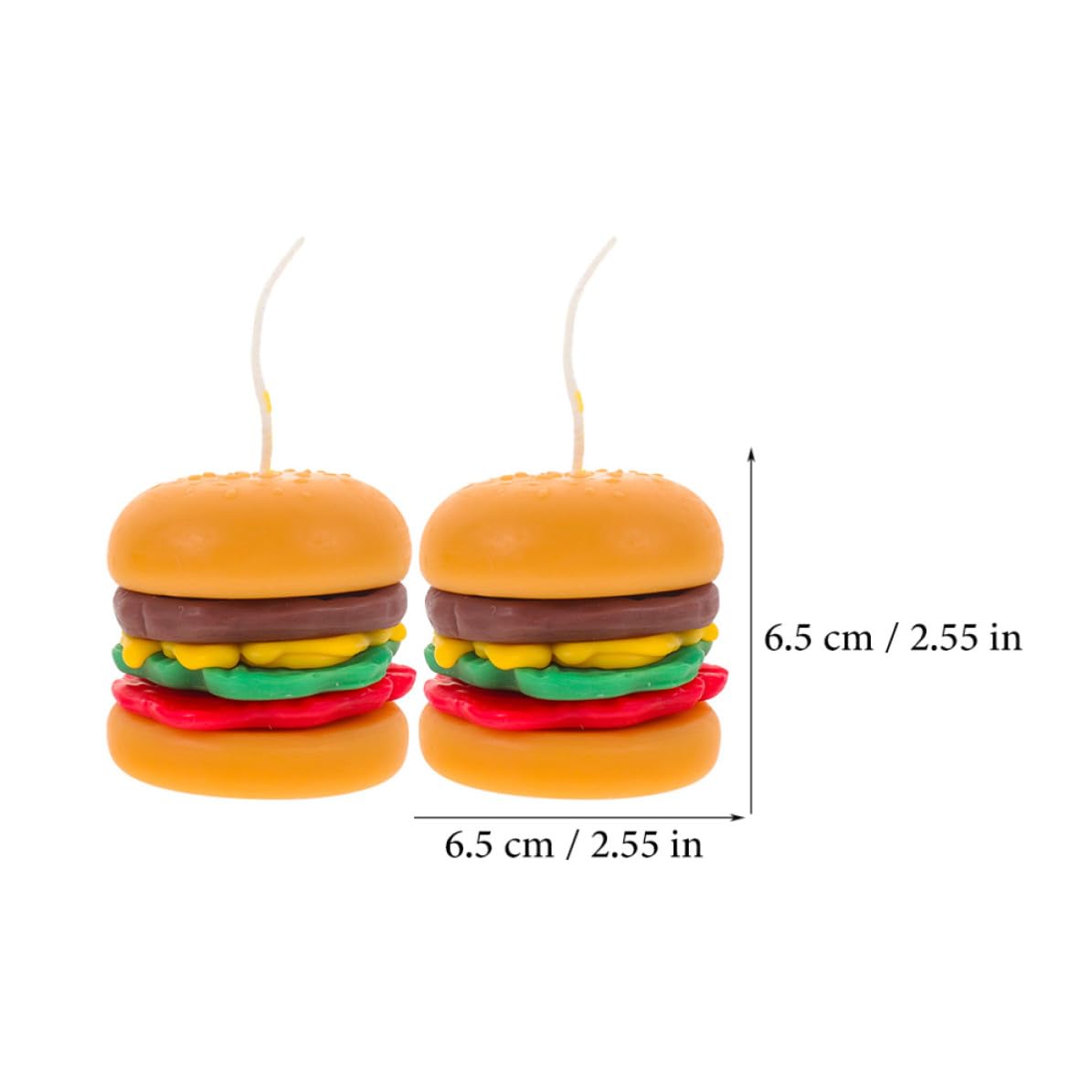 Velas Aromáticas Forma de Hamburguesa, 2 Piezas de Cera Naranja | Decoración de Escritorio y Mesa, Accesorios para Fotos, Estilo Rústico y Creativo