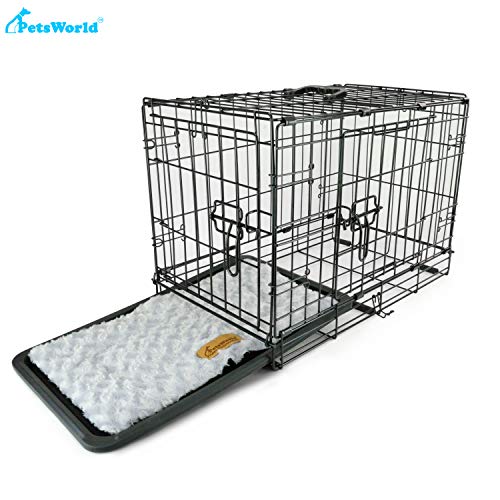 PETSWORLD Solid Steel, Foldable, Single Door Dog Crate, 42 inches + Dog Bed w/Divider| Heavy Duty, Foldable, Easy to… - Image 3