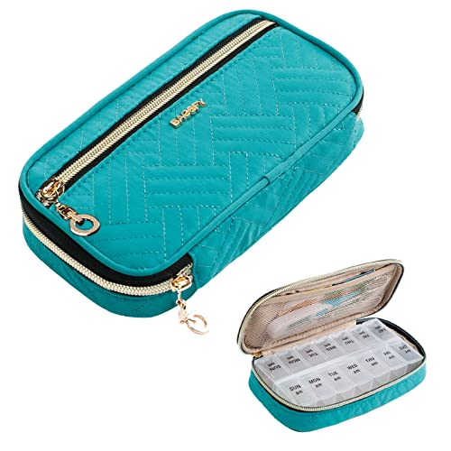 Image of BAGSFY Pill Organizer Case 2 Times a Day- Weekly Medicine Organizer Travel Pill Box with Removable 7 Day Medicine Case Container for Fish Oil, Vitamin, Supplement