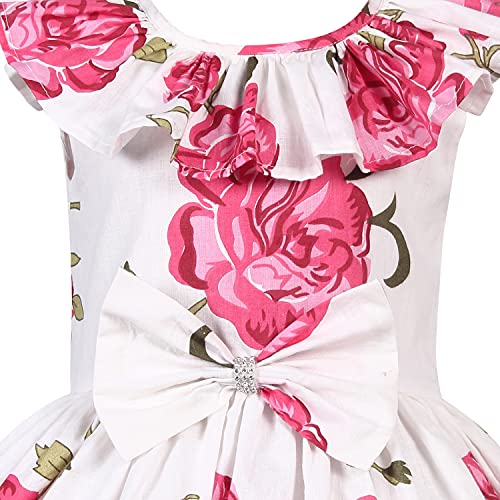 Image of Alina Enterprises Cotton Floral Digital Printed Girl's Frock for Summer