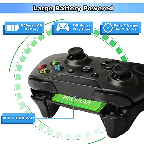 Wireless Controller für Xbox One, 2.4G Bluetooth Controller, Wireless Gamepad Joystick mit Dual Vibration für Xbox One S/Xbox One X/Xbox Series X/ PS3 / Windows7/ 8/10