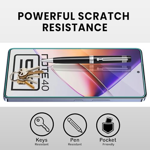 Image of ArmourPro Military Grade Gorilla Tempered Glass Screen Protector Compatible For Infinix Note 40 5G (6.78 Inch) With Easy Installation Kit| Edge To Edge Coverage |Black