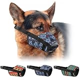 Murom Pattern Dog Muzzle for Small Medium Large Dogs Puppy Print Adjustable Breathable Pet Muzzles Anti Barking Biting Mouth Cover (Aztec, M/L)