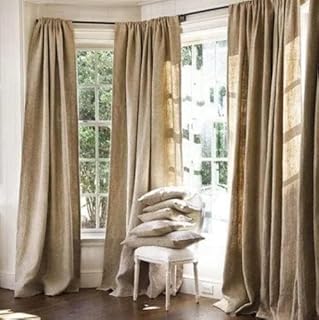 12 Living Room Drapes Ideas for Soft Light and Elegant Texture 109 Sedona Designz 100% Natural Jute Burlap Panel Drape Window Backdrop Curt...