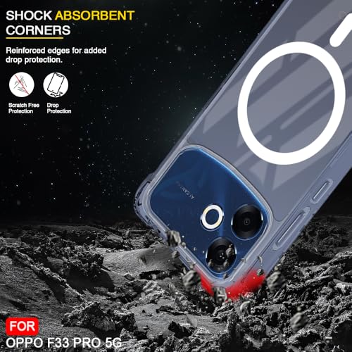 Image of AESTMO Clear Back Cover for Oppo F33 Pro 5G | 360 Protection | Transparent Back Cover for Oppo F33 Pro 5G (PC + TPU, Compatible with MagSafe Accessories, Transparent Bumper)