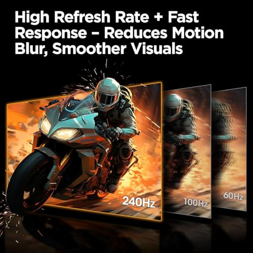 Image of KOORUI 27 inch FHD 1080p Gaming Monitor 240Hz 1ms, FreeSync Premium, G-SYNC Compatible, 95% DCI-P3, DisplayPort 1.4, HDMI 2.0, VESA Mount, Tilt Adjustable, Black, GN02