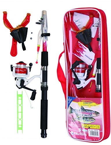 Paladin Girl oder Boy Combo 165 - 5 Rute und Rolle angelfertig - rot/Weiss oder blau/Weiss