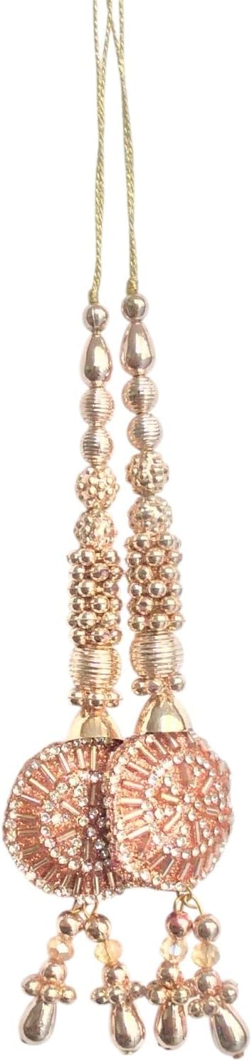 2 Pair Blouse Tassels for Bridal Dress Latkan Home Decor Accessories DIY Decor Curtains Cushions Tassel (Baby Pink, 5.5 Inch) Baby Pink 5.5 Inch