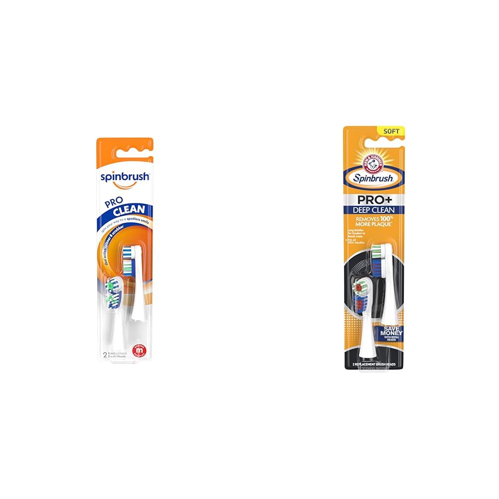 Spinbrush Pro Clean Replacement Heads, Medium Bristles, 2
