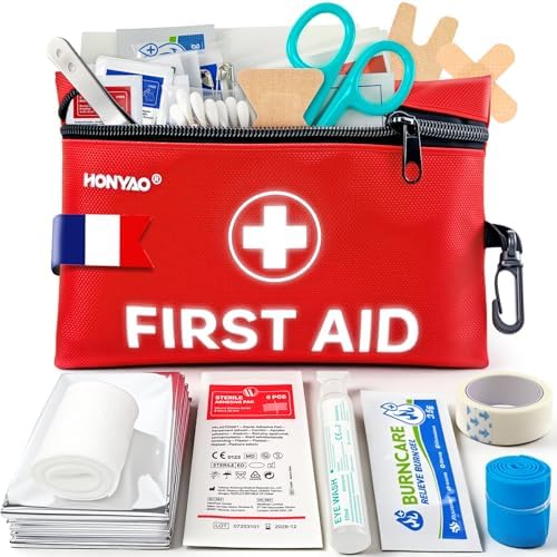HONYAO Trousse de Secours 105 Pièces, Trousse à Pharmacie Voyage,...