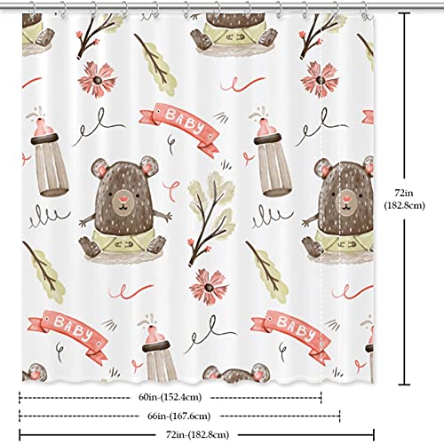 Rideau de douche ours pour baignoire sans odeur 152x183 - 7