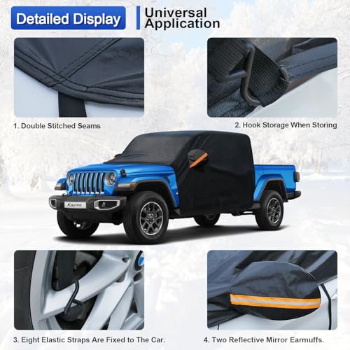 Demi-housse Jeep Gladiator Kayme bâche de toit étanche avec sangles - 4