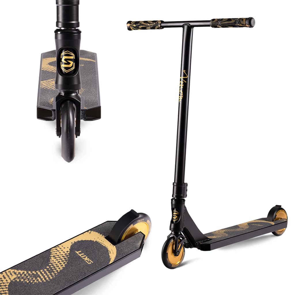 Trottinette Freestyle SKITT - Venom | Set Freestyle | Roulements Haute Performance ABEC-9 | Construction légère en Aluminium | Guidon Freestyle Rotatif à 360°